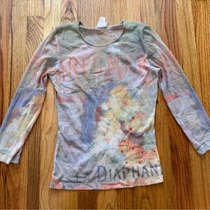 Vintage mesh top with rhinestones